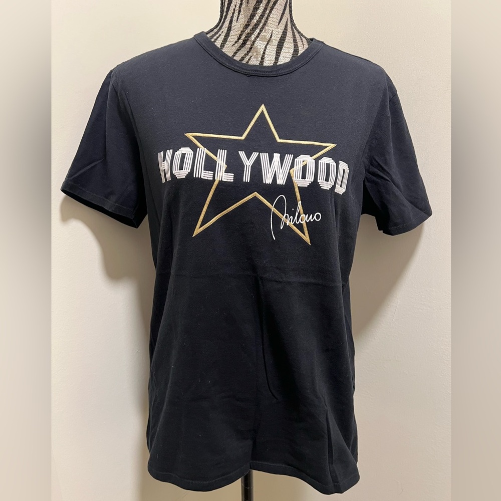 Hollywood Milano Black T Shirt Men’s One Size Fits Most Made in Italy